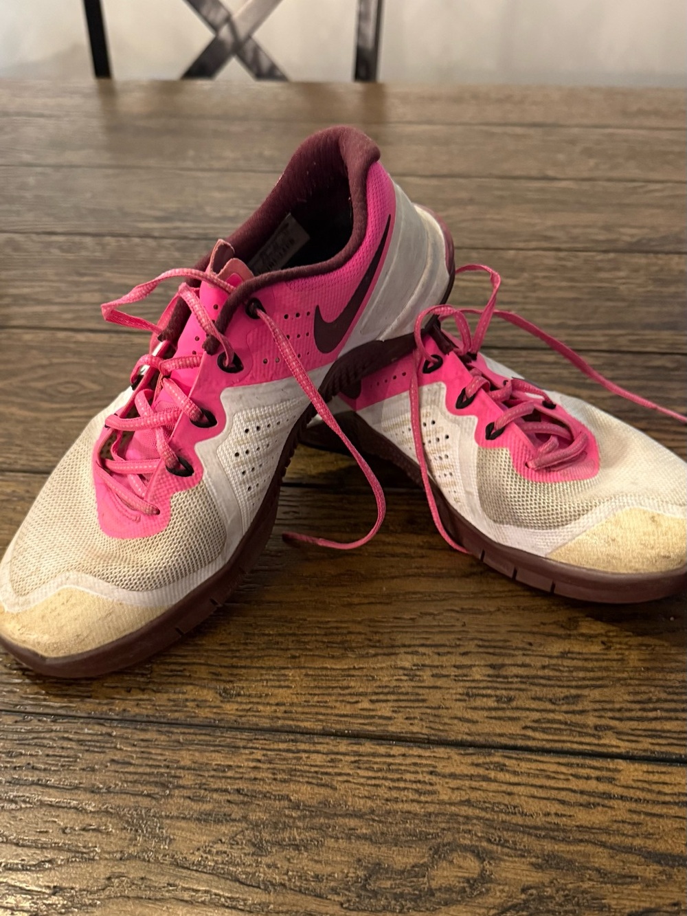 Nike Women's Pink and White Athletic Training Shoes